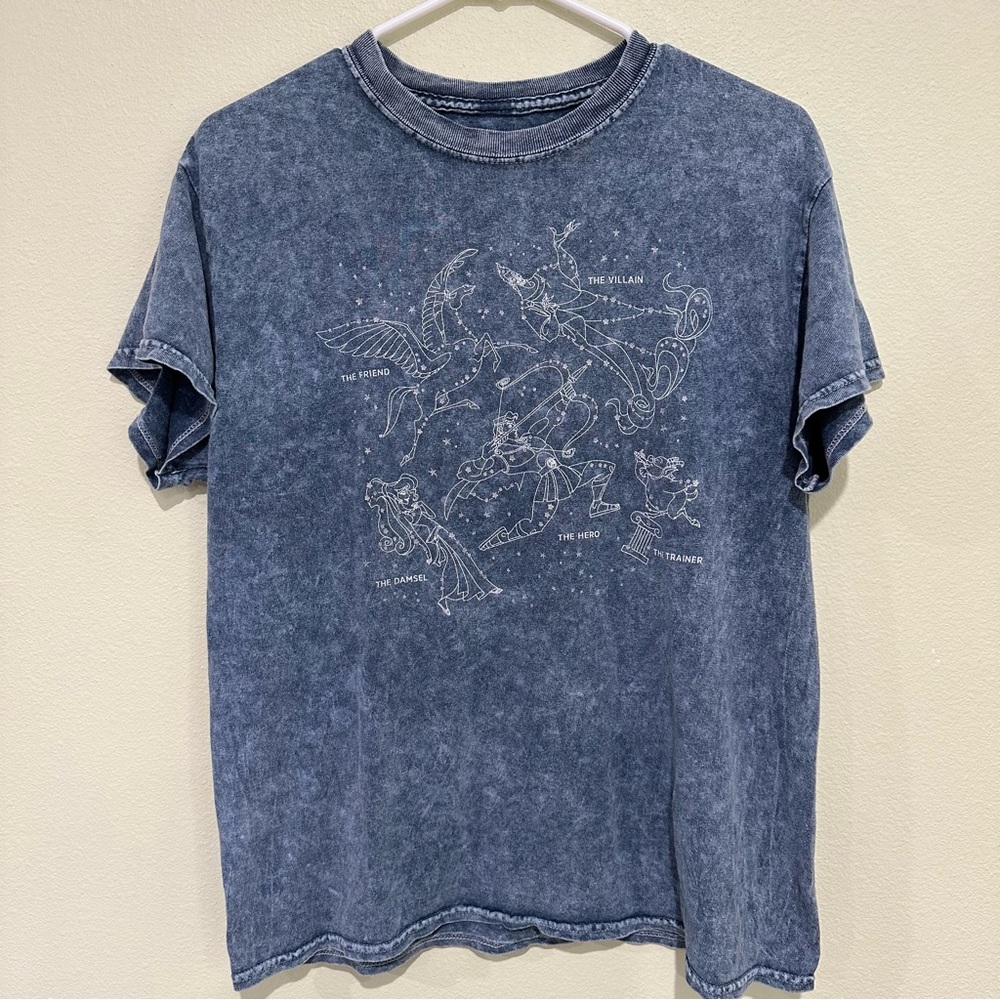 Disney Hercules Constellation Graphic T-Shirt Size Medium Pullover Blue
